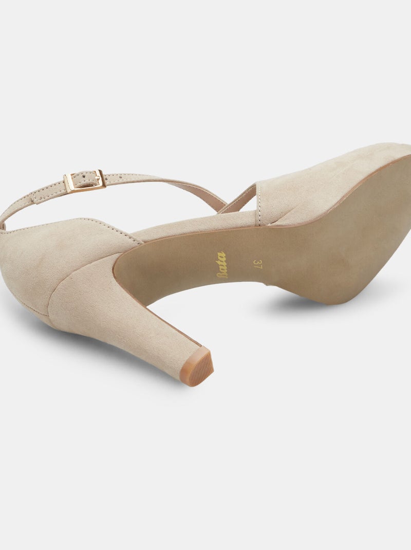 escarpins avec talon de 9 cm et plateau de 1,3 cm BATA Beige - Kiabi