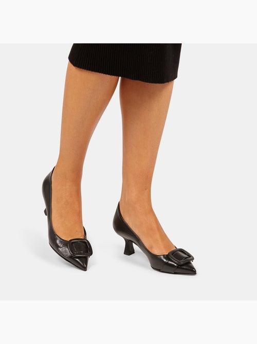 Escarpins avec talon midi et boucle - Kiabi