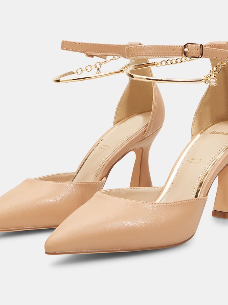 Escarpins avec talon midi et empiècement à la cheville BATA Rose - Kiabi