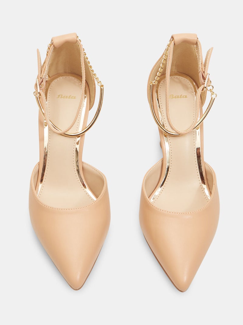 Escarpins avec talon midi et empiècement à la cheville BATA Rose - Kiabi