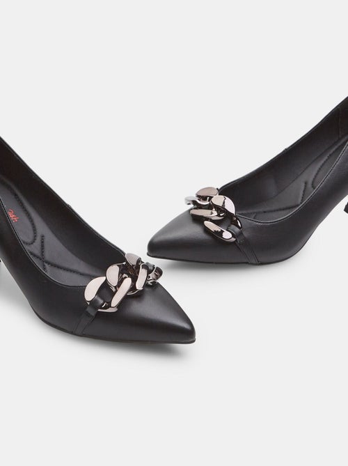 Escarpins avec talon moyen et chaîne bata - Kiabi