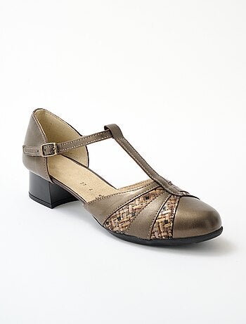 Escarpins bi-matière grande largeur - Afibel