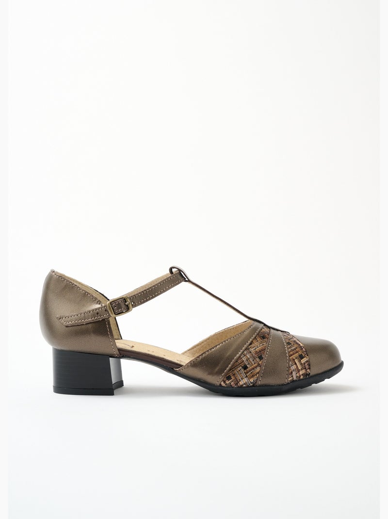 Escarpins bi-matière grande largeur - Afibel Bronze - Kiabi