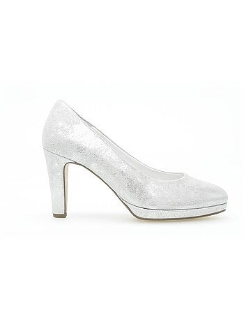 Escarpins blanc en cuir
