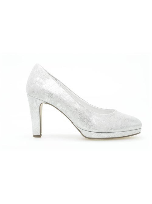 Escarpins blanc en cuir - Kiabi