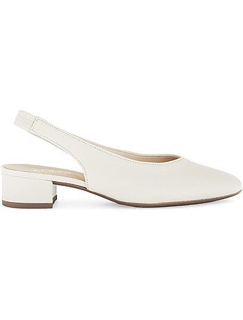 Escarpins Brides arrière crème en cuir
