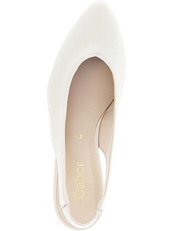 Escarpins Brides arrière crème en cuir