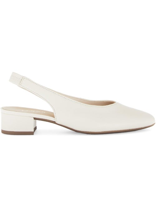 Escarpins Brides arrière crème en cuir - Kiabi