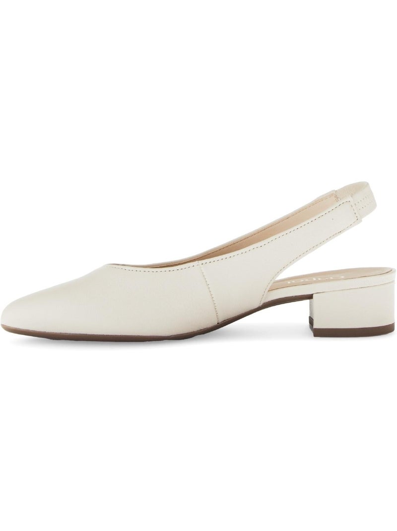 Escarpins Brides arrière crème en cuir Crème - Kiabi