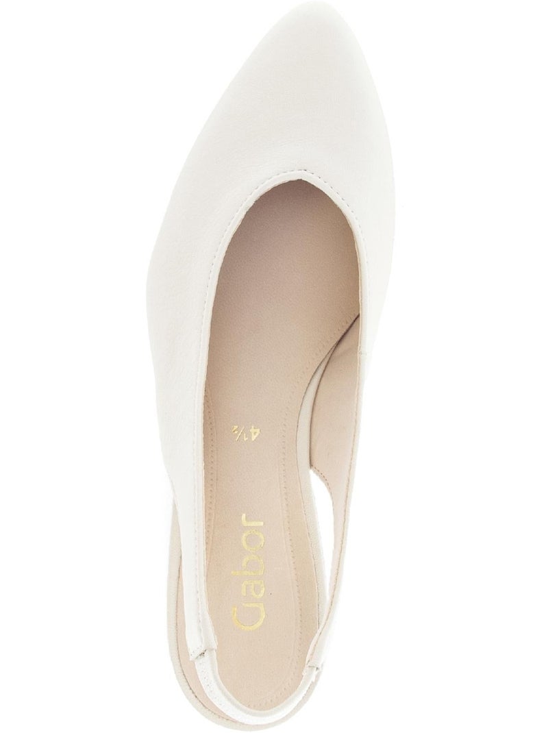 Escarpins Brides arrière crème en cuir Crème - Kiabi