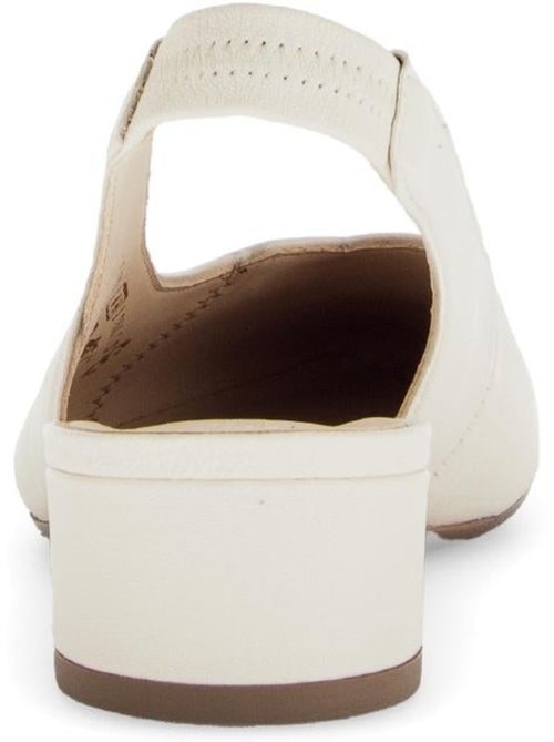 Escarpins Brides arrière crème en cuir - Kiabi