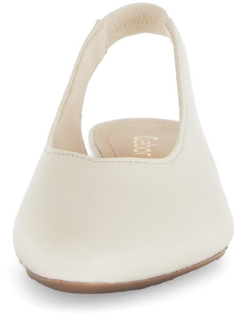 Escarpins Brides arrière crème en cuir Crème - Kiabi