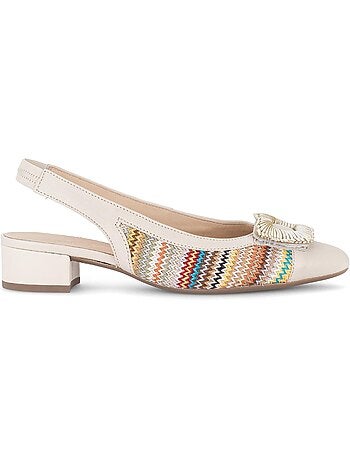 Escarpins brides arrière en cuir