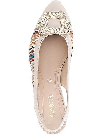Escarpins brides arrière en cuir