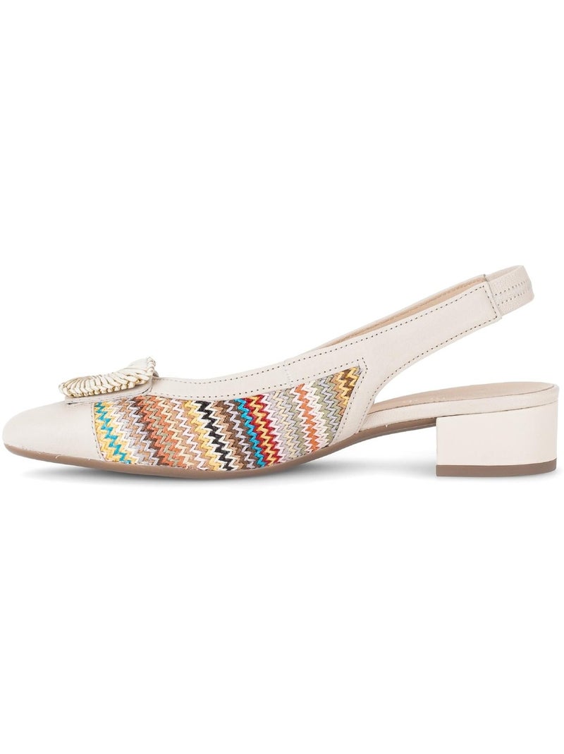 Escarpins brides arrière  en cuir Beige - Kiabi