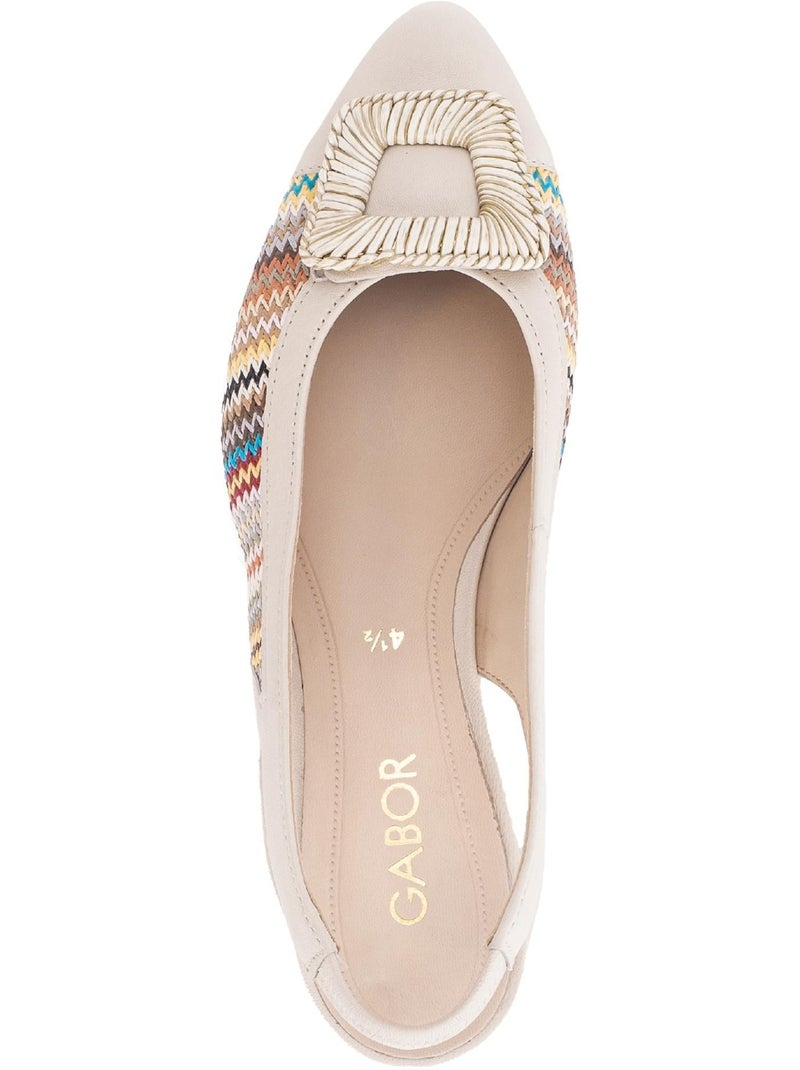 Escarpins brides arrière  en cuir Beige - Kiabi