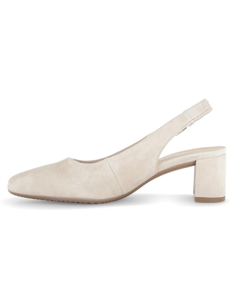 Escarpins brides arrière  en nubuck Beige - Kiabi