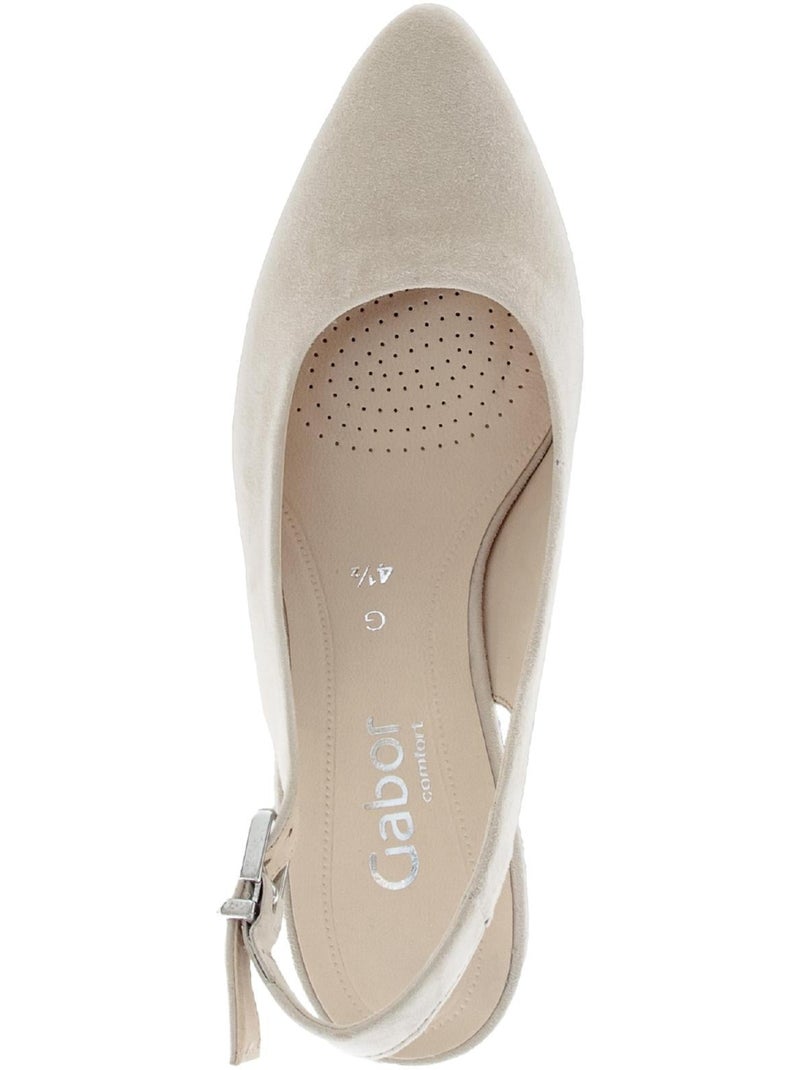Escarpins brides arrière  en nubuck Beige - Kiabi