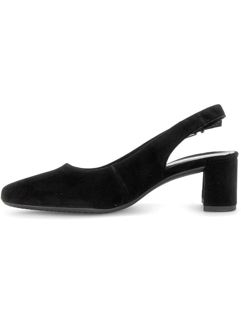 Escarpins brides arrière  en nubuck Noir Noir - Kiabi