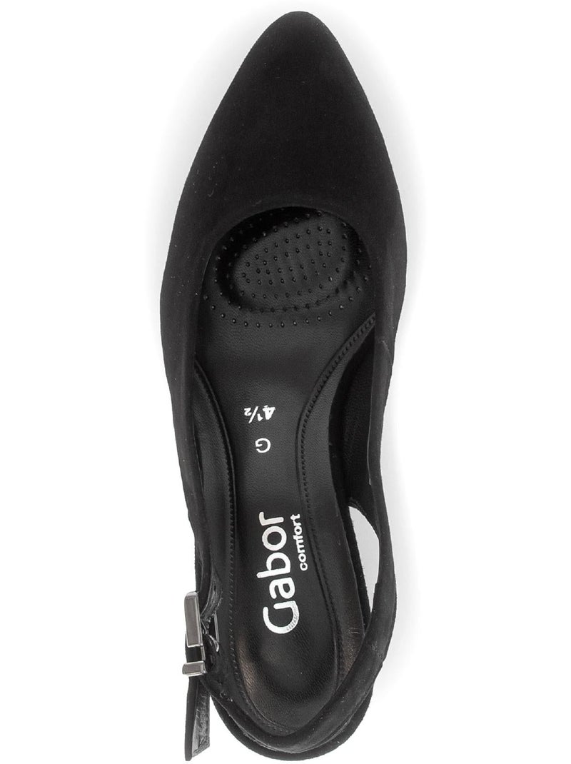 Escarpins brides arrière  en nubuck Noir Noir - Kiabi