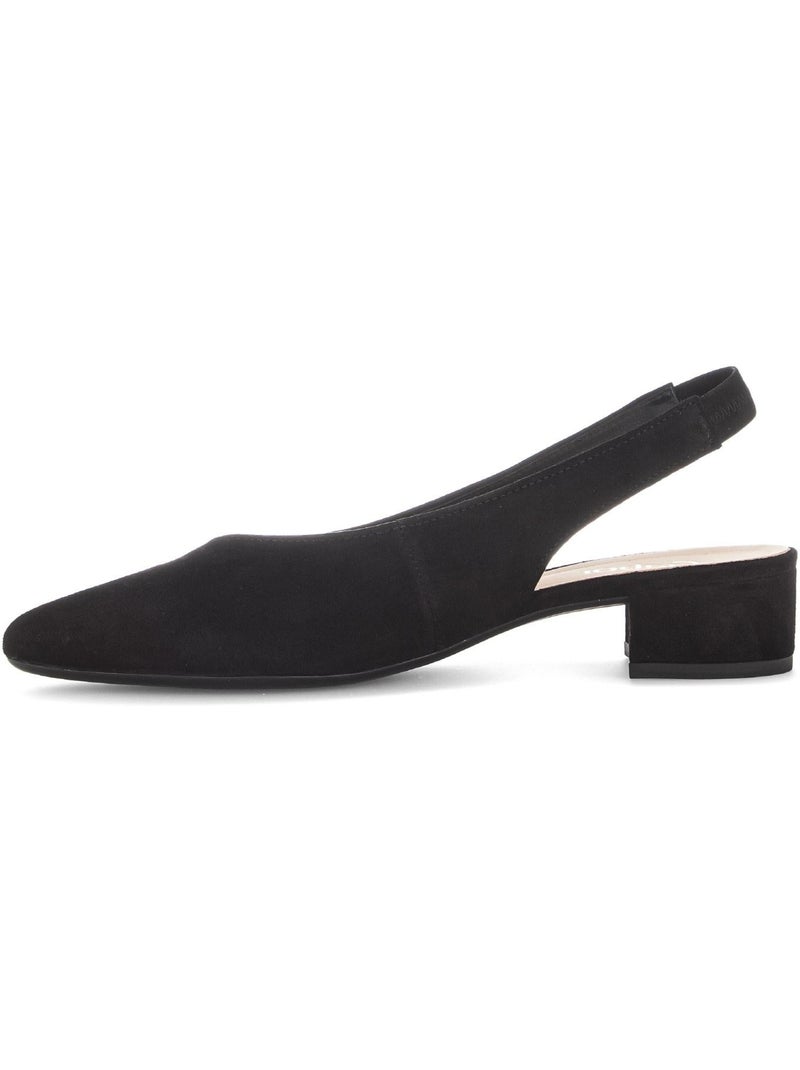 Escarpins Brides arrière  en Nubuck Noir Noir - Kiabi