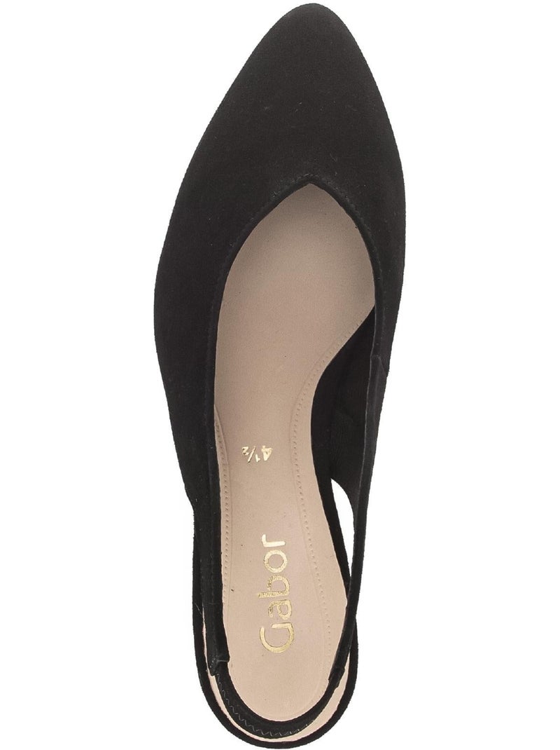 Escarpins Brides arrière  en Nubuck Noir Noir - Kiabi
