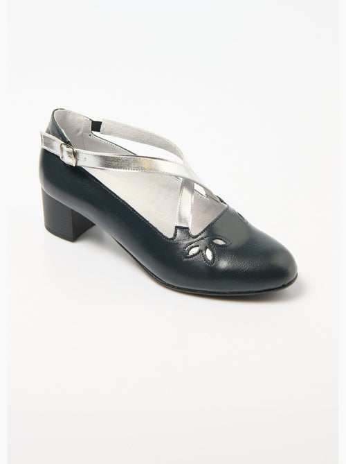 Escarpins brides croisées cuir largeur confort - Afibel - Kiabi