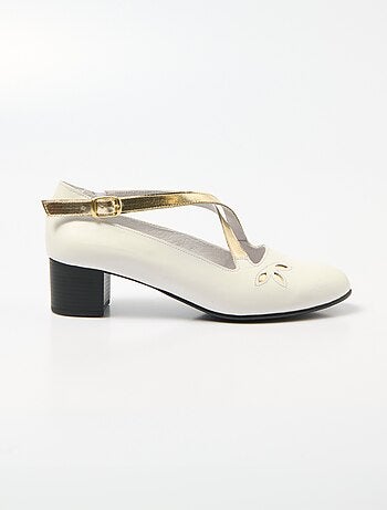 Escarpins brides croisées cuir largeur confort