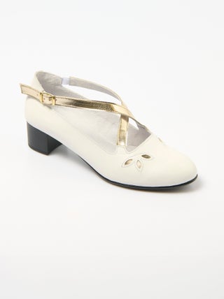 Escarpins brides croisées cuir largeur confort