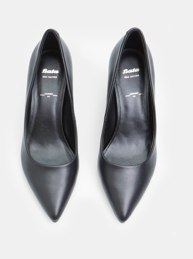 Escarpins classiques en cuir BATA Noir - Kiabi