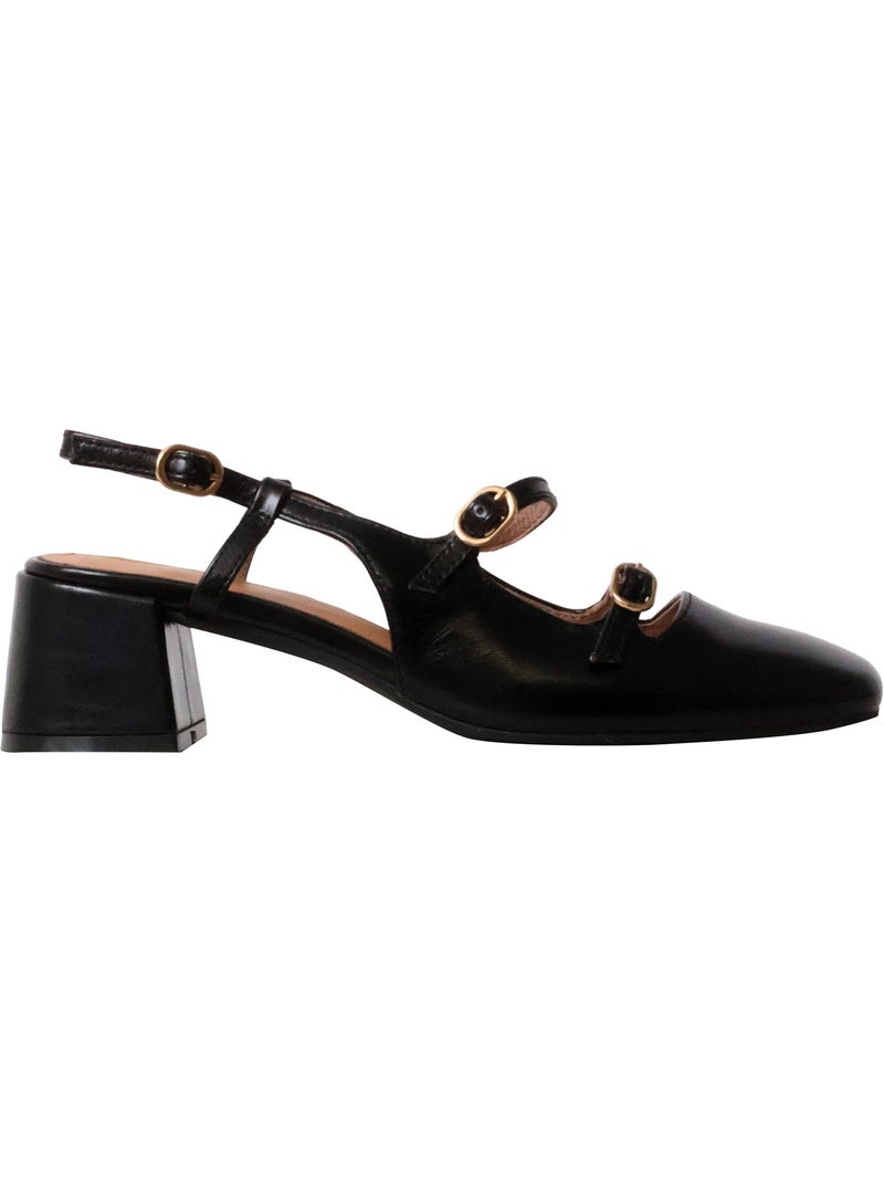 Escarpins Cuir à Talon Emilie Karston Angeline Noir - Kiabi
