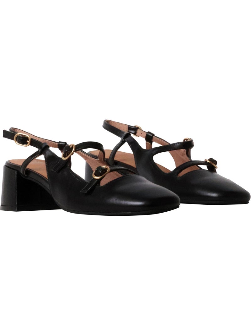 Escarpins Cuir à Talon Emilie Karston Angeline Noir - Kiabi