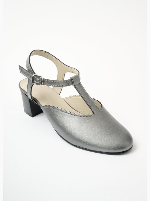 Escarpins cuir à talon, largeur confort - Afibel - Kiabi