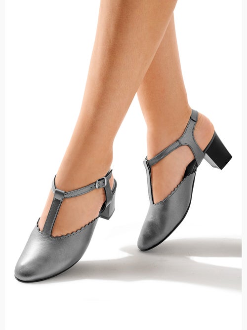 Escarpins cuir à talon, largeur confort - Afibel - Kiabi