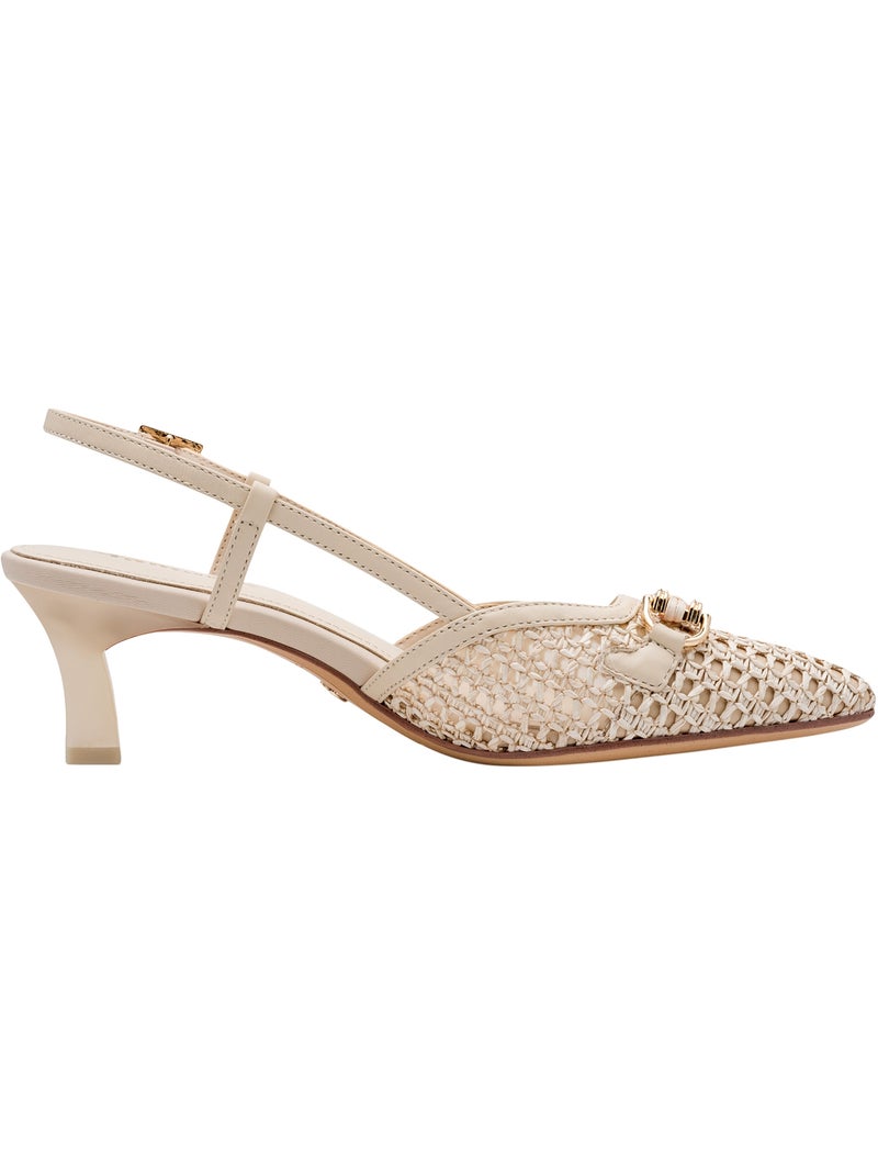Escarpins Cuir à Talon Tamaris Beige - Kiabi