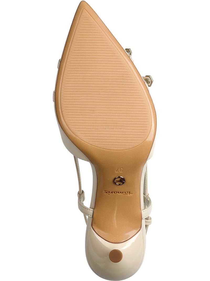Escarpins Cuir à Talon Tamaris Beige - Kiabi