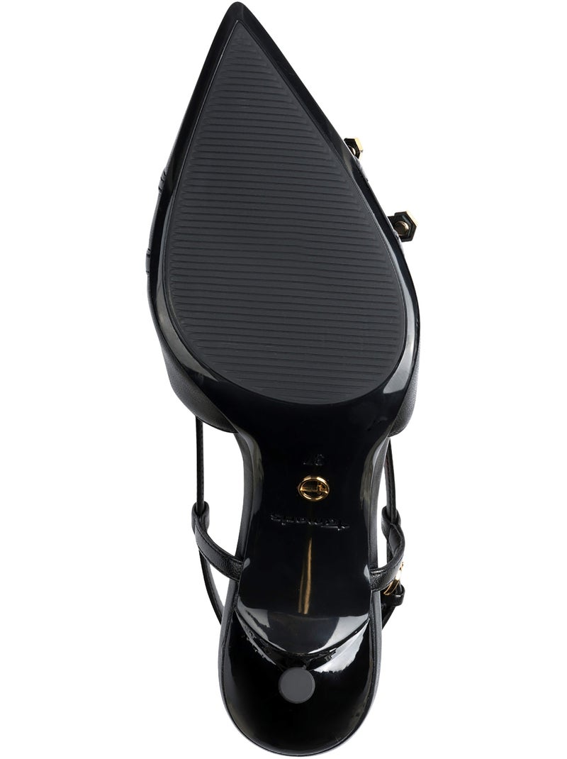 Escarpins Cuir à Talon Tamaris Noir - Kiabi