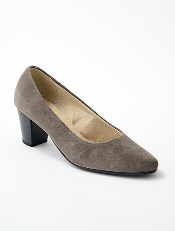 Escarpins cuir bout rond largeur confort - Afibel