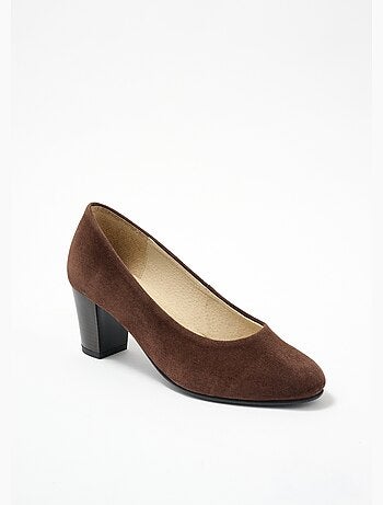 Escarpins cuir bout rond largeur confort - Afibel