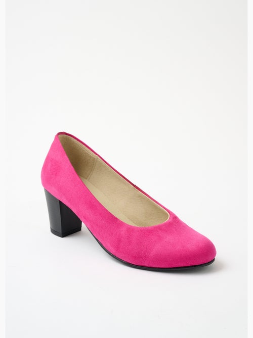 Escarpins cuir bout rond largeur confort - Afibel - Kiabi