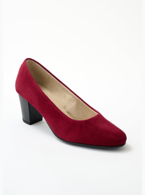 Escarpins cuir bout rond largeur confort - Afibel - Kiabi