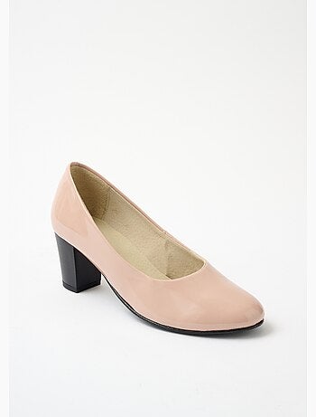 Escarpins cuir bout rond largeur confort