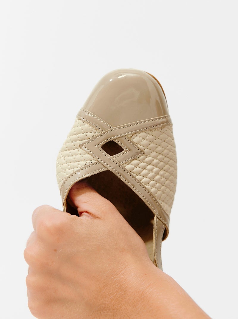 Escarpins cuir largeur confort pieds sensibles - Afibel Beige - Kiabi