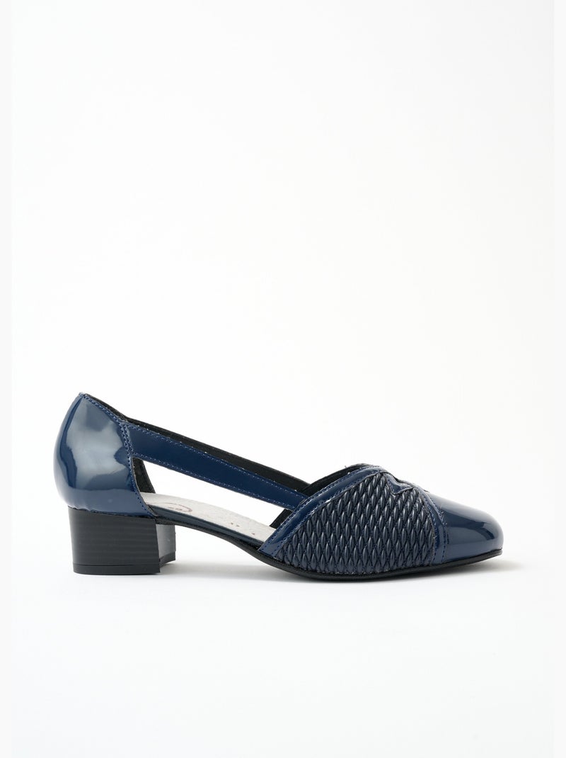 Escarpins cuir largeur confort pieds sensibles - Afibel Bleu - Kiabi
