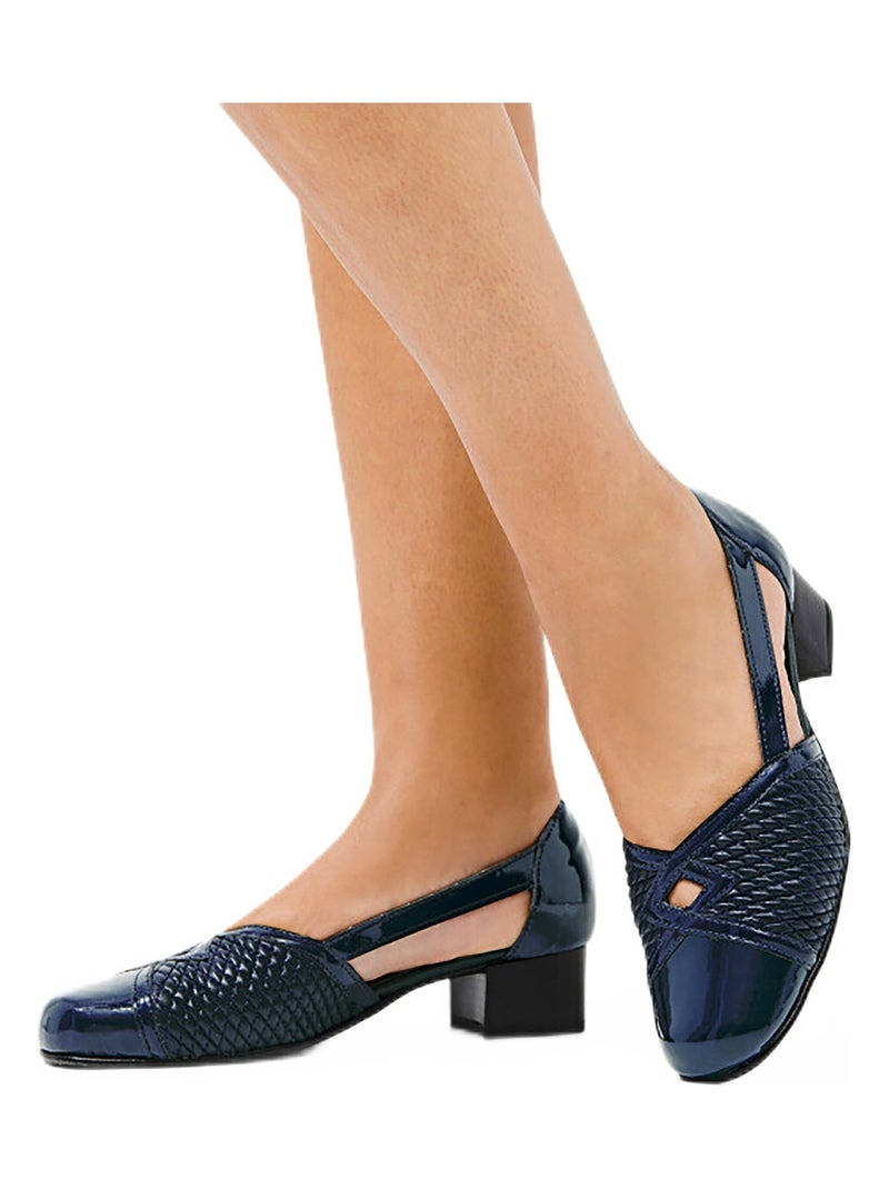 Escarpins cuir largeur confort pieds sensibles - Afibel Bleu - Kiabi