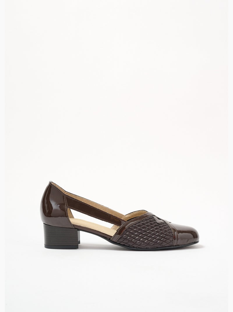Escarpins cuir largeur confort pieds sensibles - Afibel Marron - Kiabi