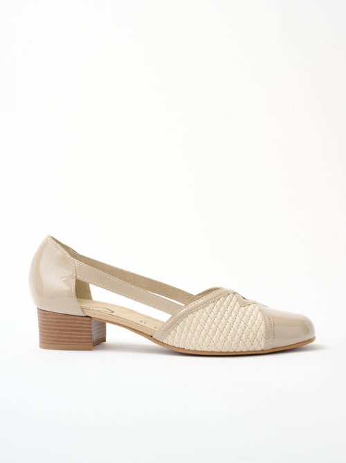 Escarpins cuir largeur confort pieds sensibles - Kiabi