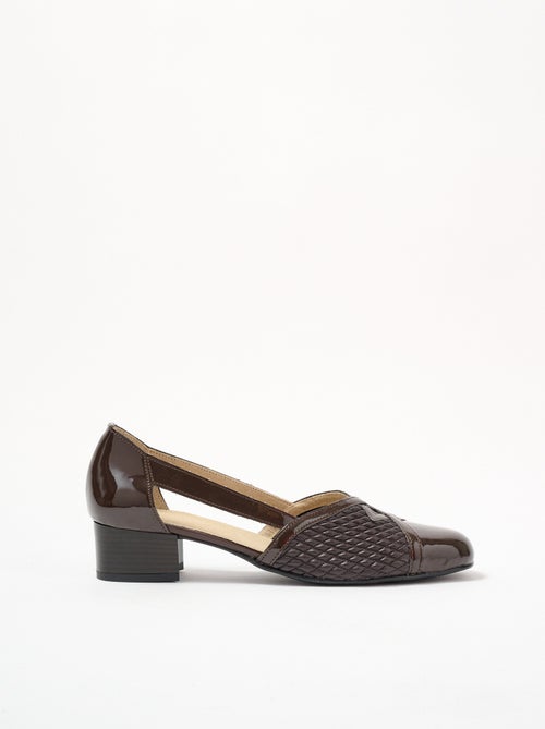 Escarpins cuir largeur confort pieds sensibles - Kiabi