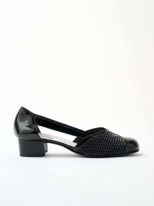 Escarpins cuir largeur confort pieds sensibles - Kiabi