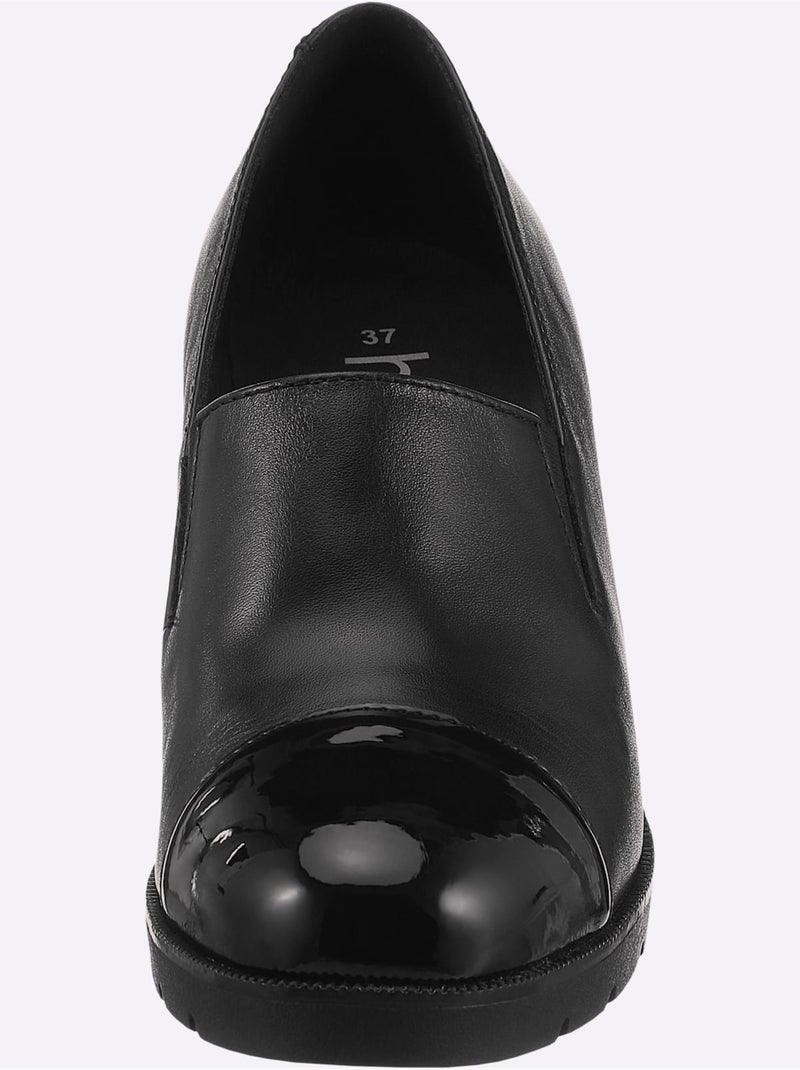 Escarpins cuir nappa de vache - taille standard - helline Noir - Kiabi